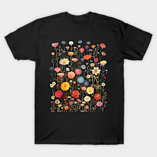 Colorful wildflowers in boho style T-Shirt